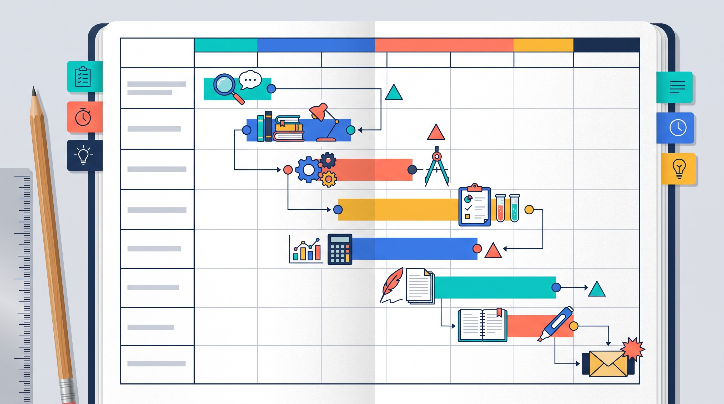 Research proposal timeline with project milestones