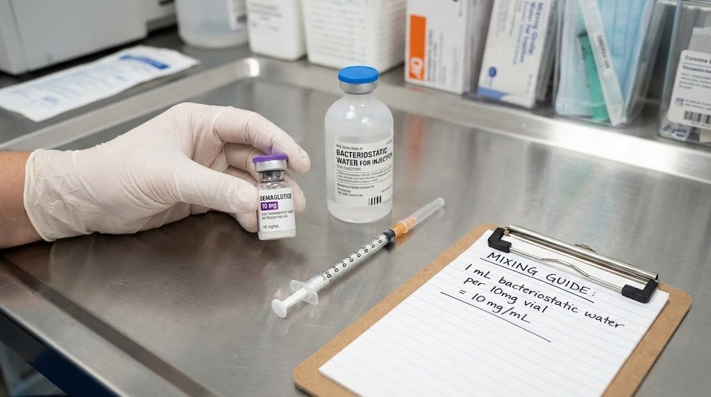 How much bacteriostatic water to mix with 10mg of semaglutide