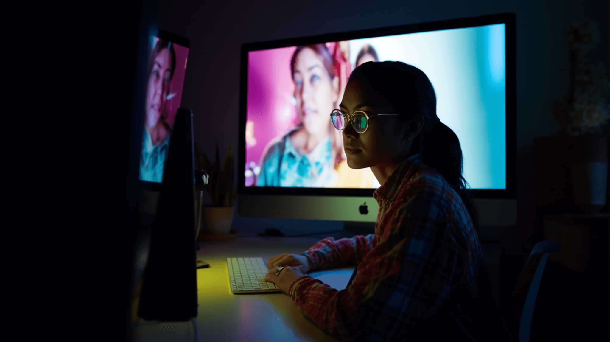 Person sitting on a video call