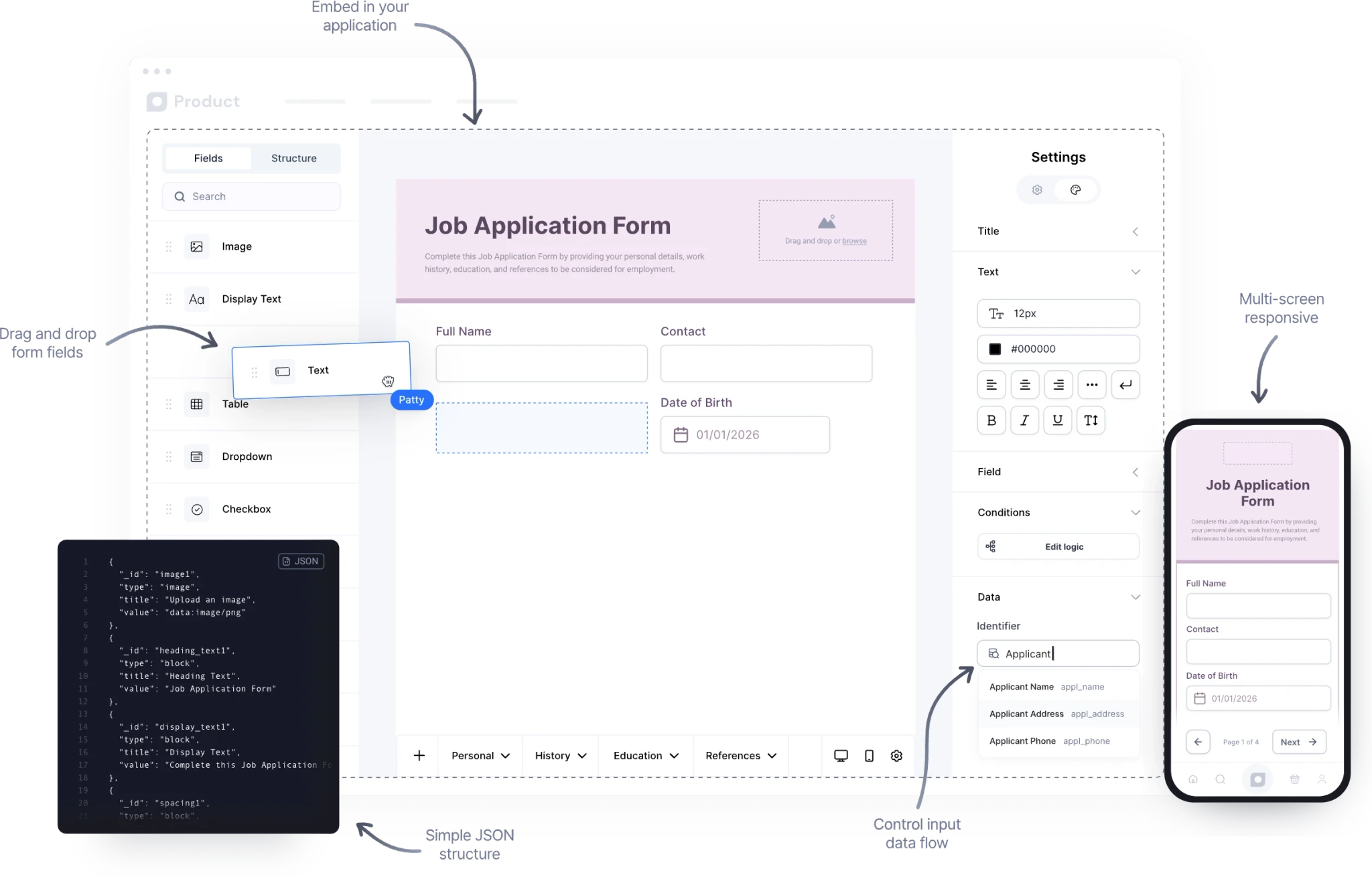 HR form builder for developers