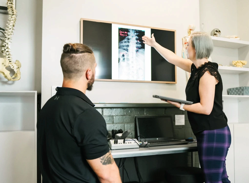 Man getting chiropractic adjustment 