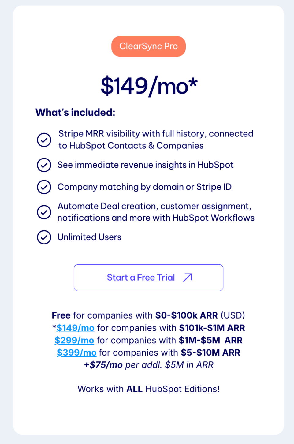 ClearSync pricing v2