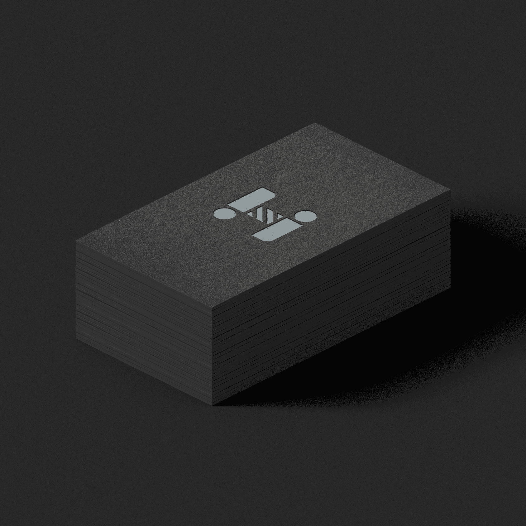 Debossed black brand box showing texture-forward packaging concept