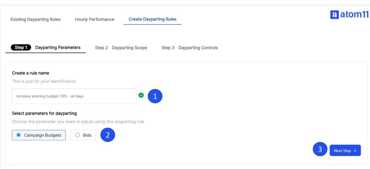 create dayparting rules