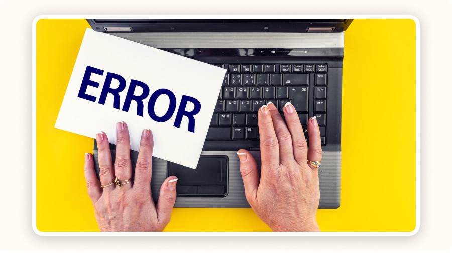 “ERROR” note on laptop