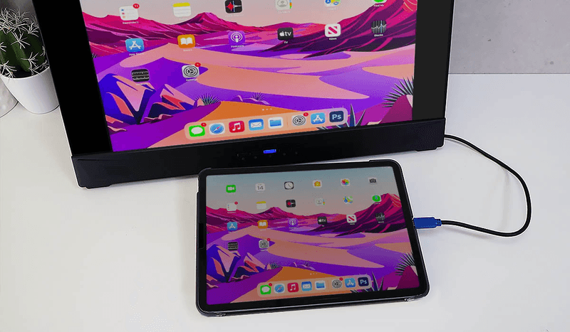 使用 HDMI 或 USB-C 連接 iPad 到外部顯示器