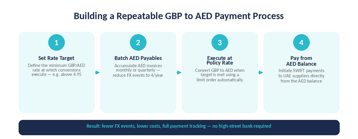 Building a GBP to AED Payment Process