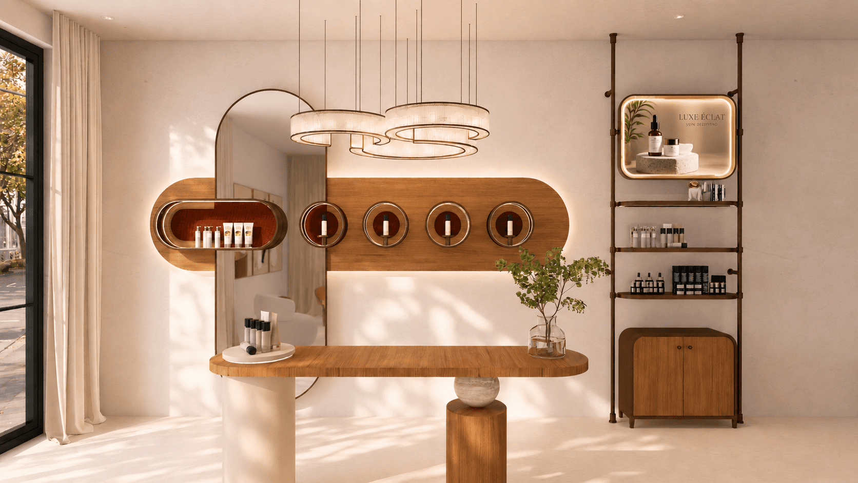 Helles Studio im modernen Interior Design mit zeitloser Ästhetik und warmen Holzelementen von Rosewood Interiors.