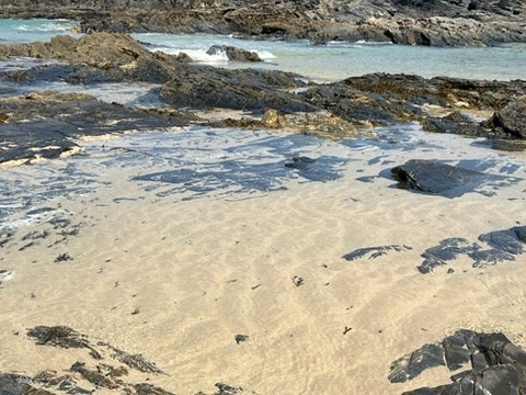 blue sky and white clouds over the sea