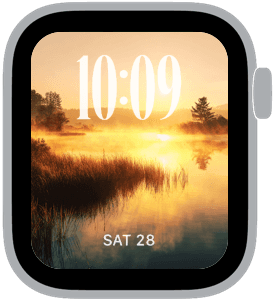 still waters Apple Watch face preview 4 featuring autumn, summer, and spring.