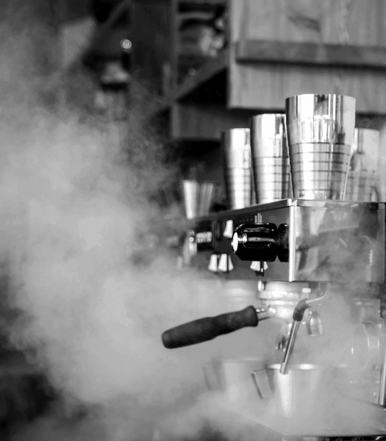 Premium specialty coffee served at a rustic takeaway café in Nicosia — café interior and exterior design by topos design studio Cyprus