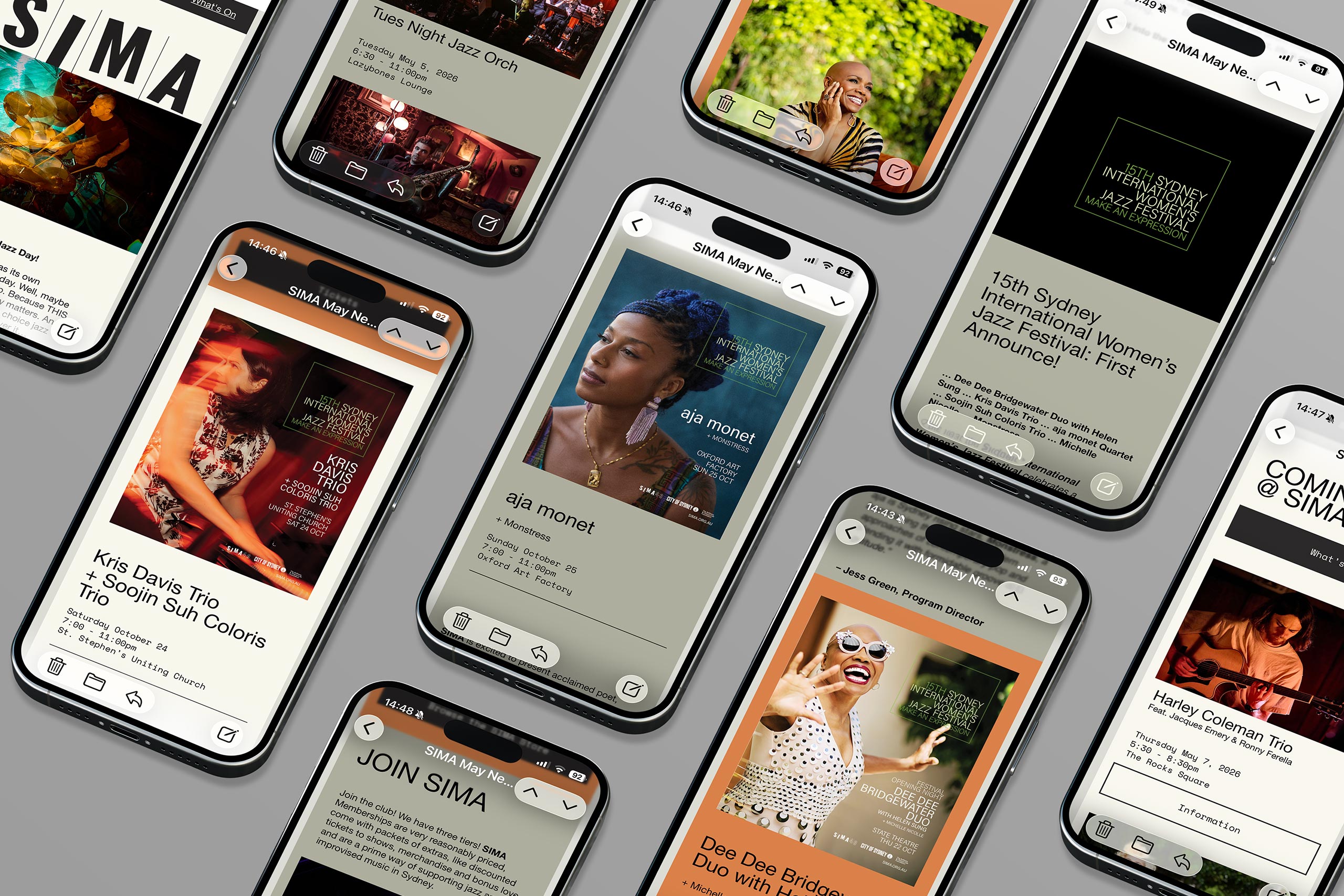 SIMA Mailchimp eDM design featuring responsive design, CMS design and brand typography.