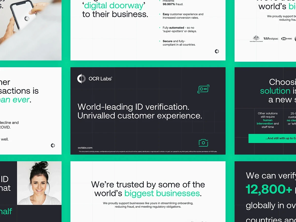 presentation design Powerpoint slides pitch deck b2b saas identity verification Pitch Deck Design presentation template Google Slides Keynote