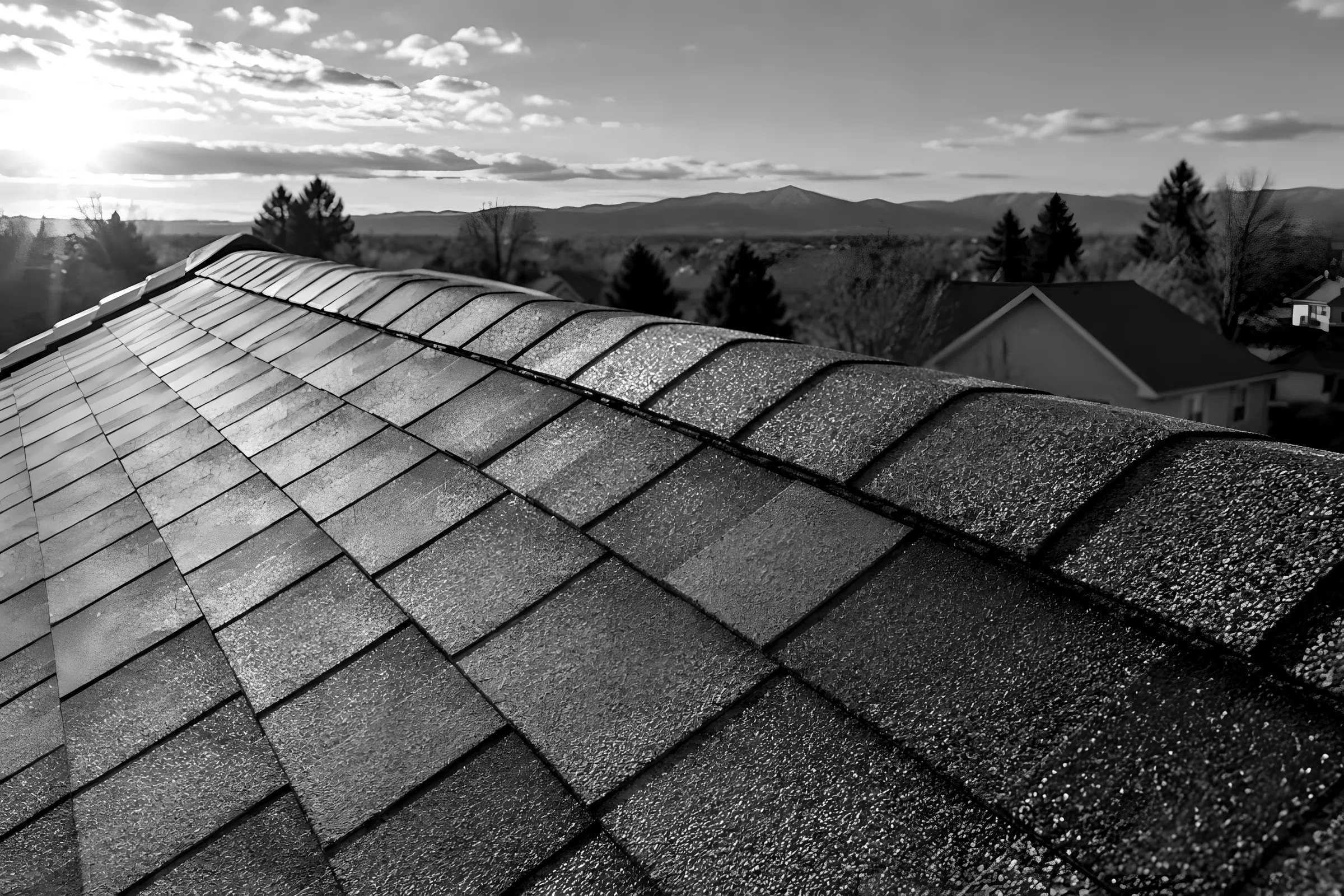Repaired ridge line on a shingle roof in Arvada