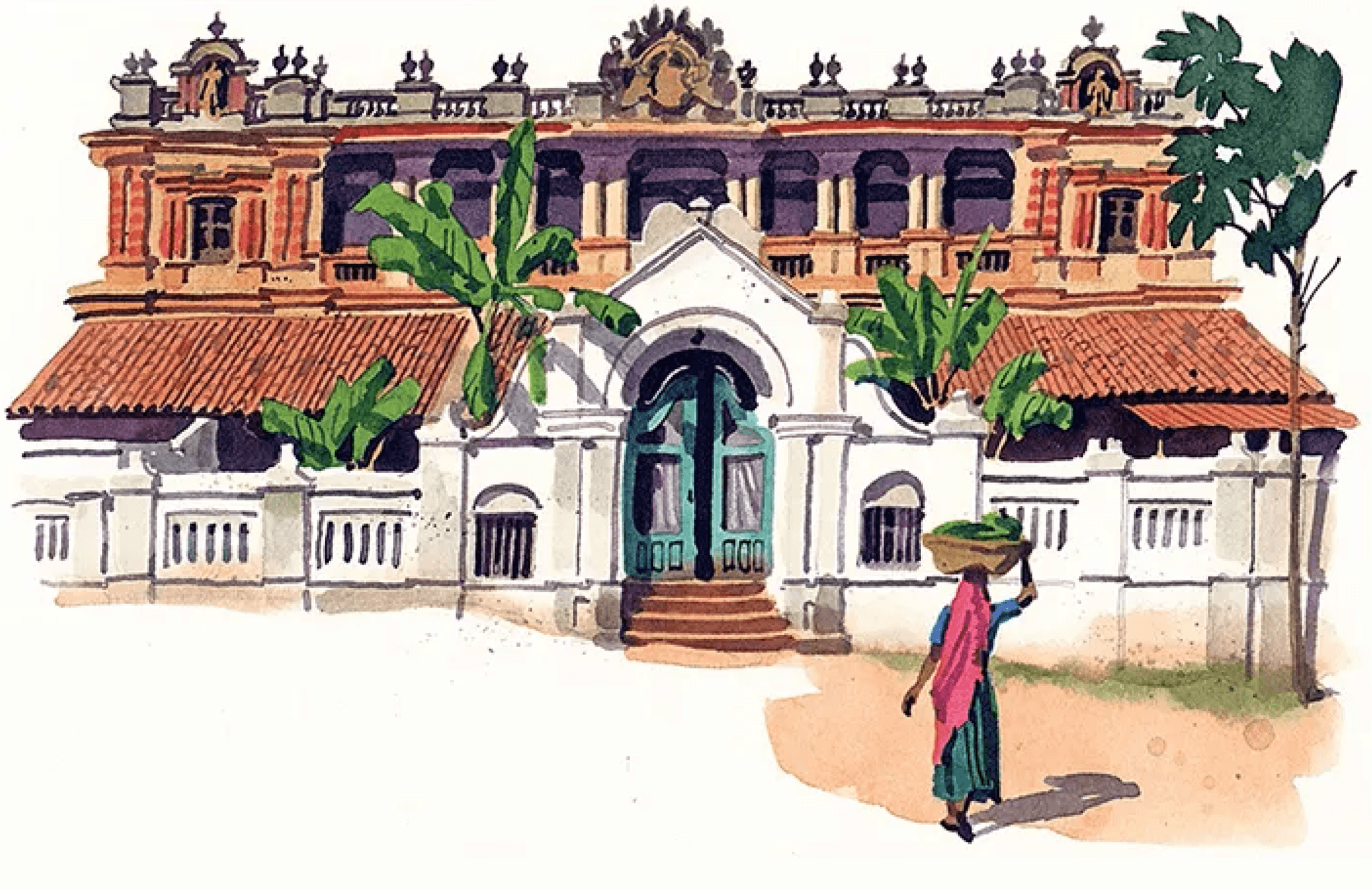 A sketch of a chettinad house