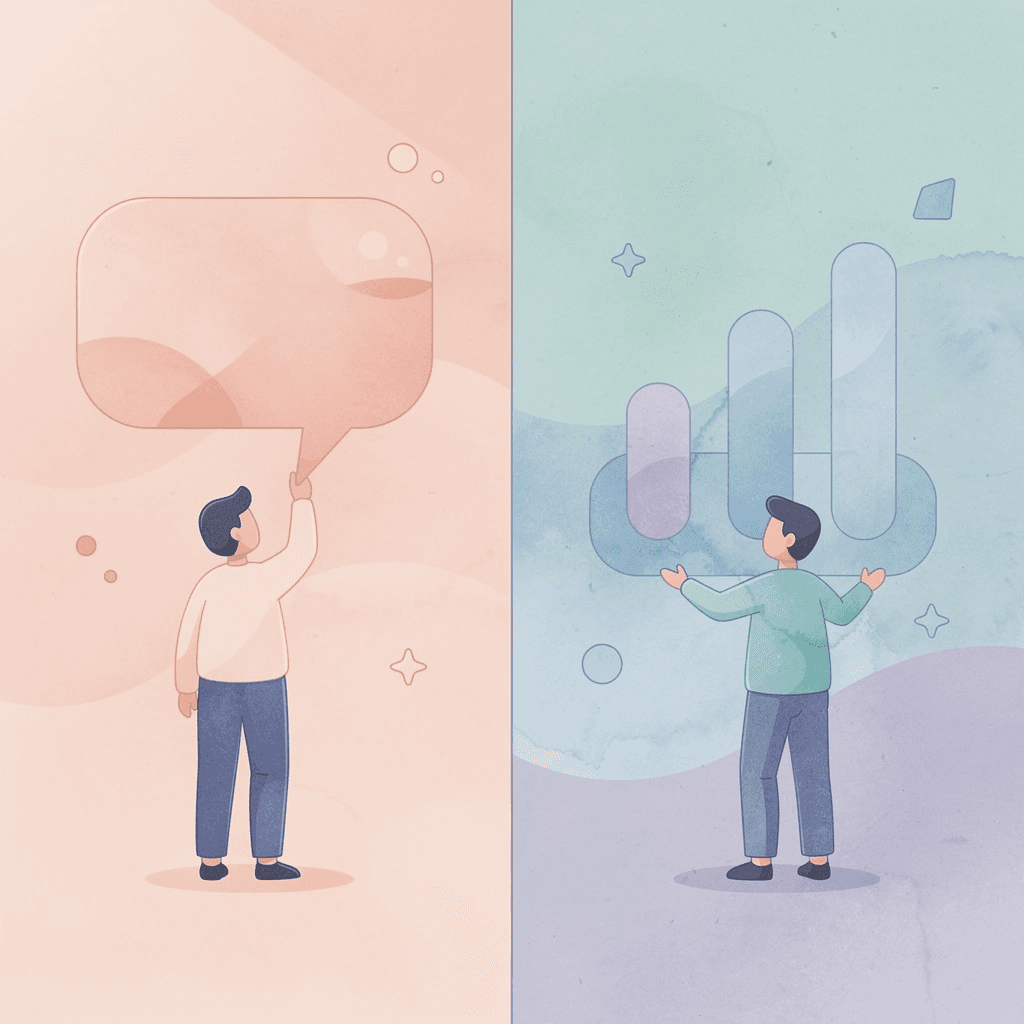 Split scene showing chaotic vs organized study approaches