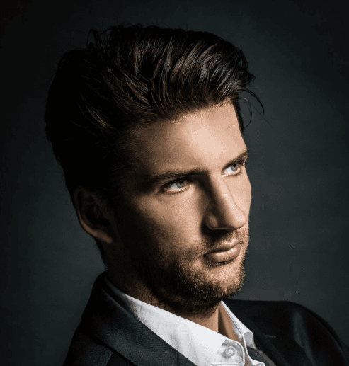 grayscale photo of man