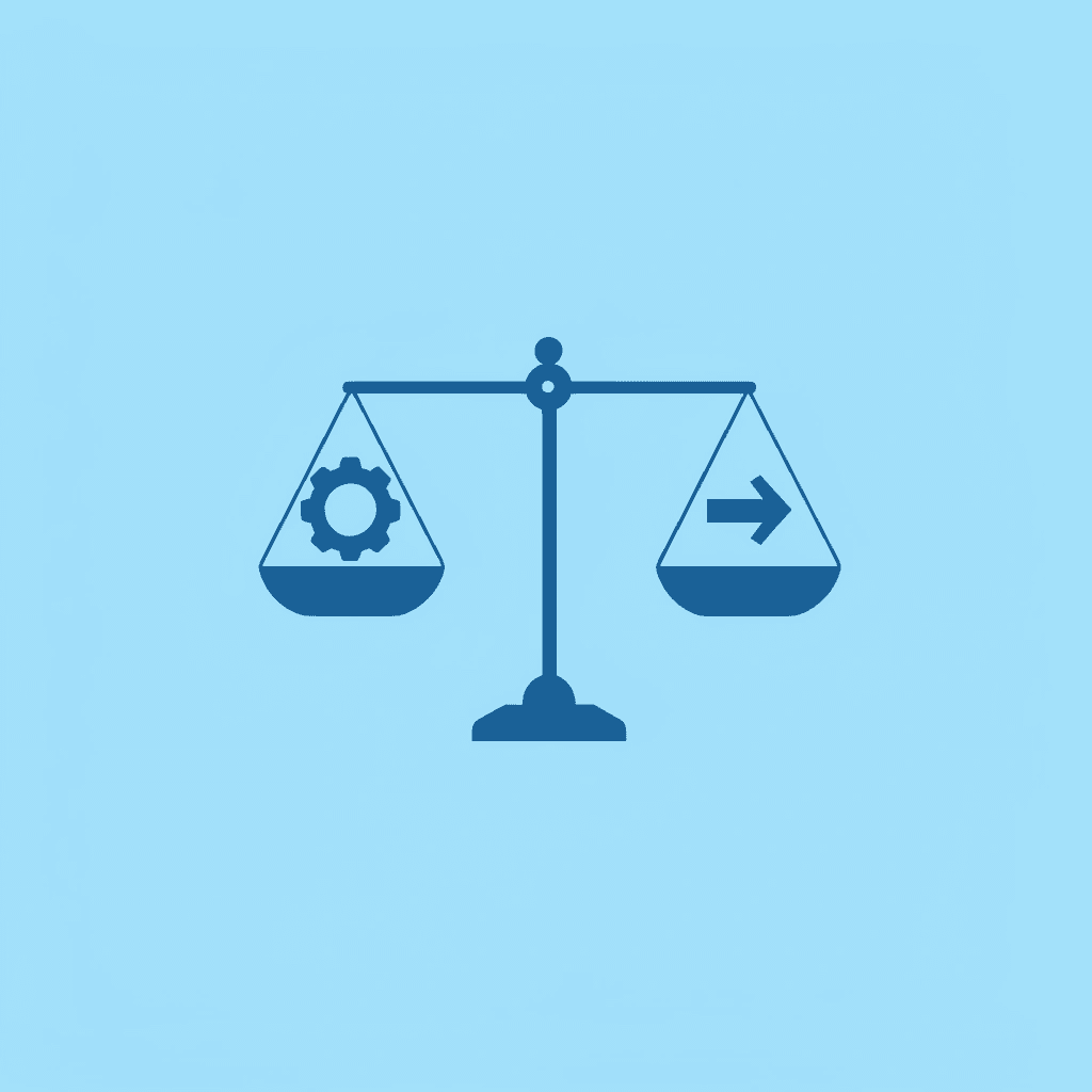 Balance scale showing the trade-off between voice quality, processing speed, and customization options in text-to-speech tools