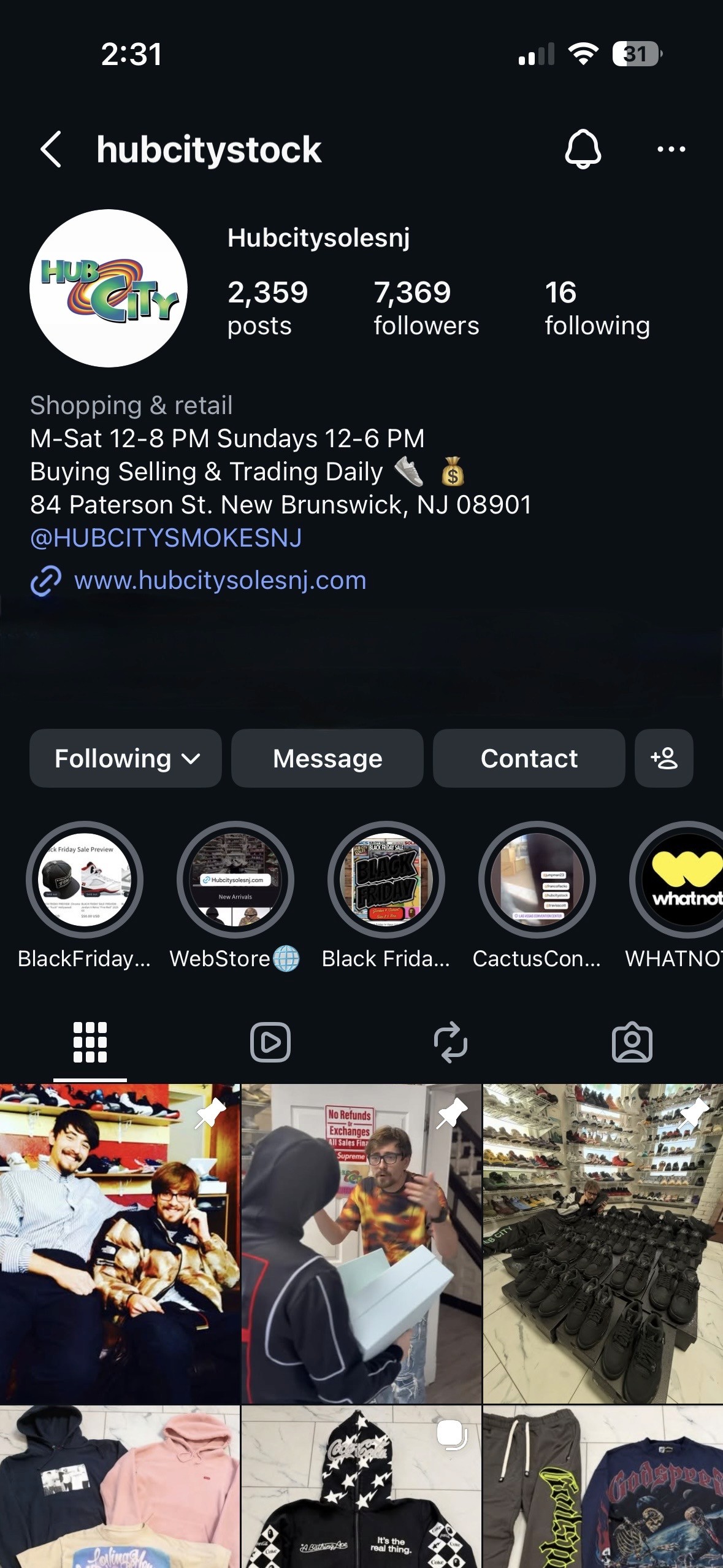 Hubcity Intagram screenshot