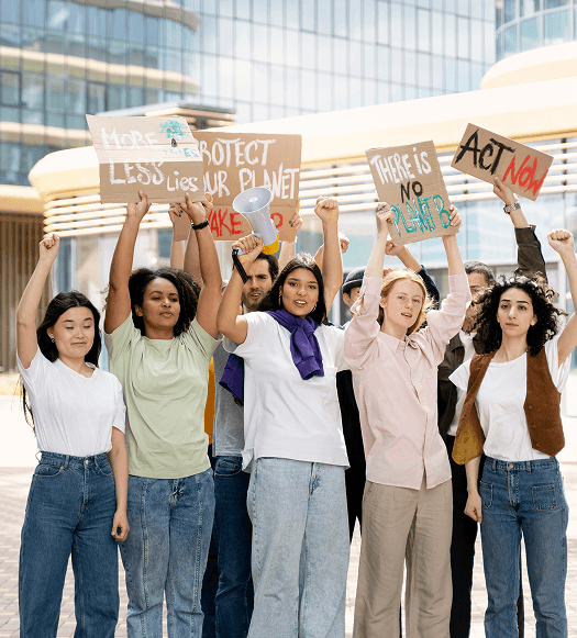 Some women protesting for their Rights