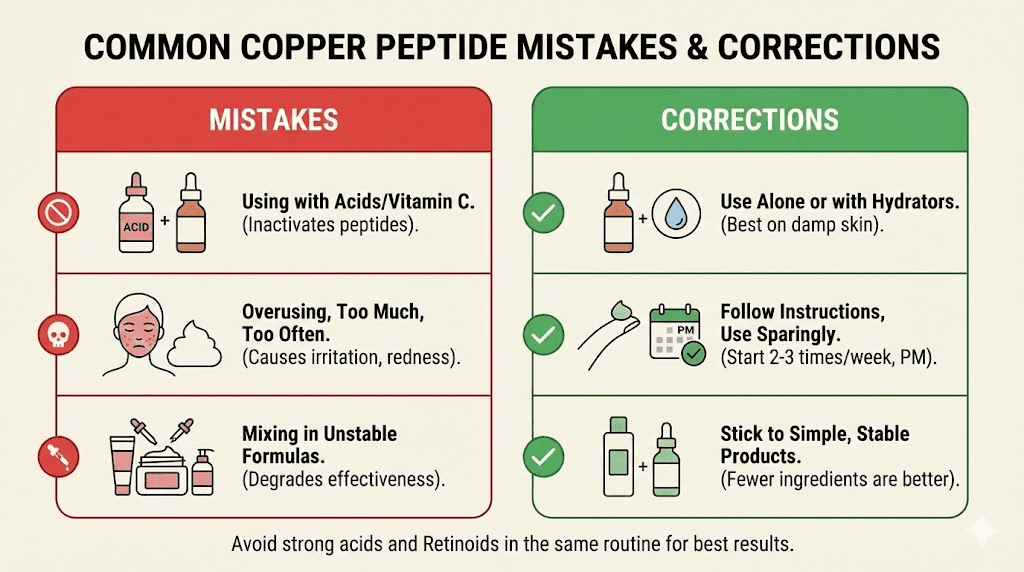 Common copper peptide serum mistakes to avoid for best results