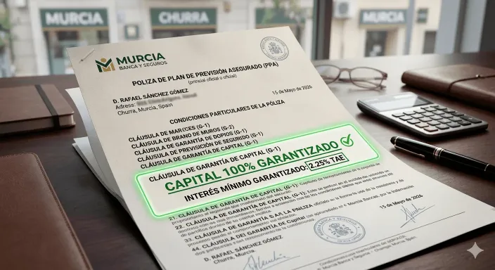 Contrato de un Plan de Previsión Asegurado (PPA) de Allianz garantizando el capital y la rentabilidad.