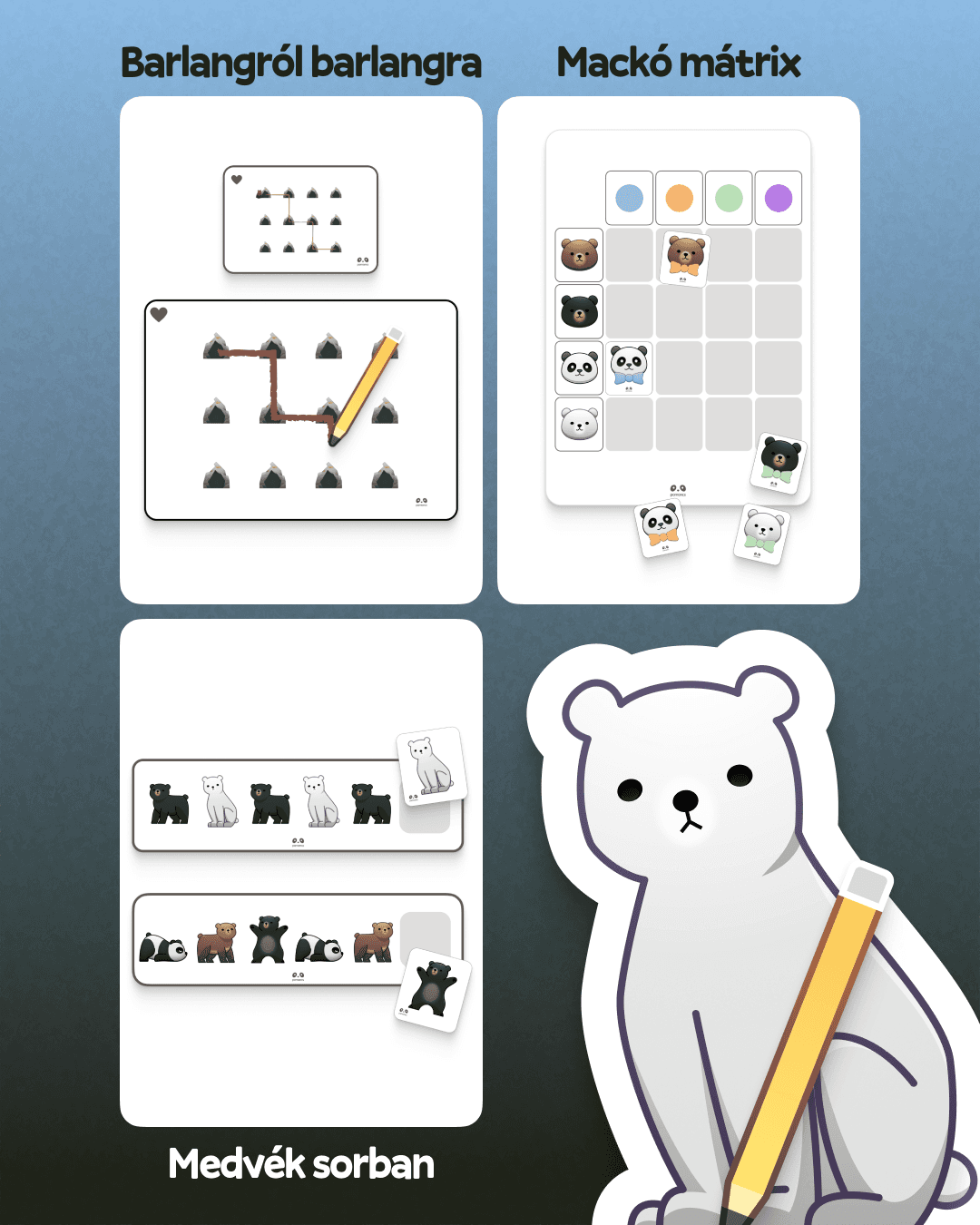 Mackós fejlesztő játék