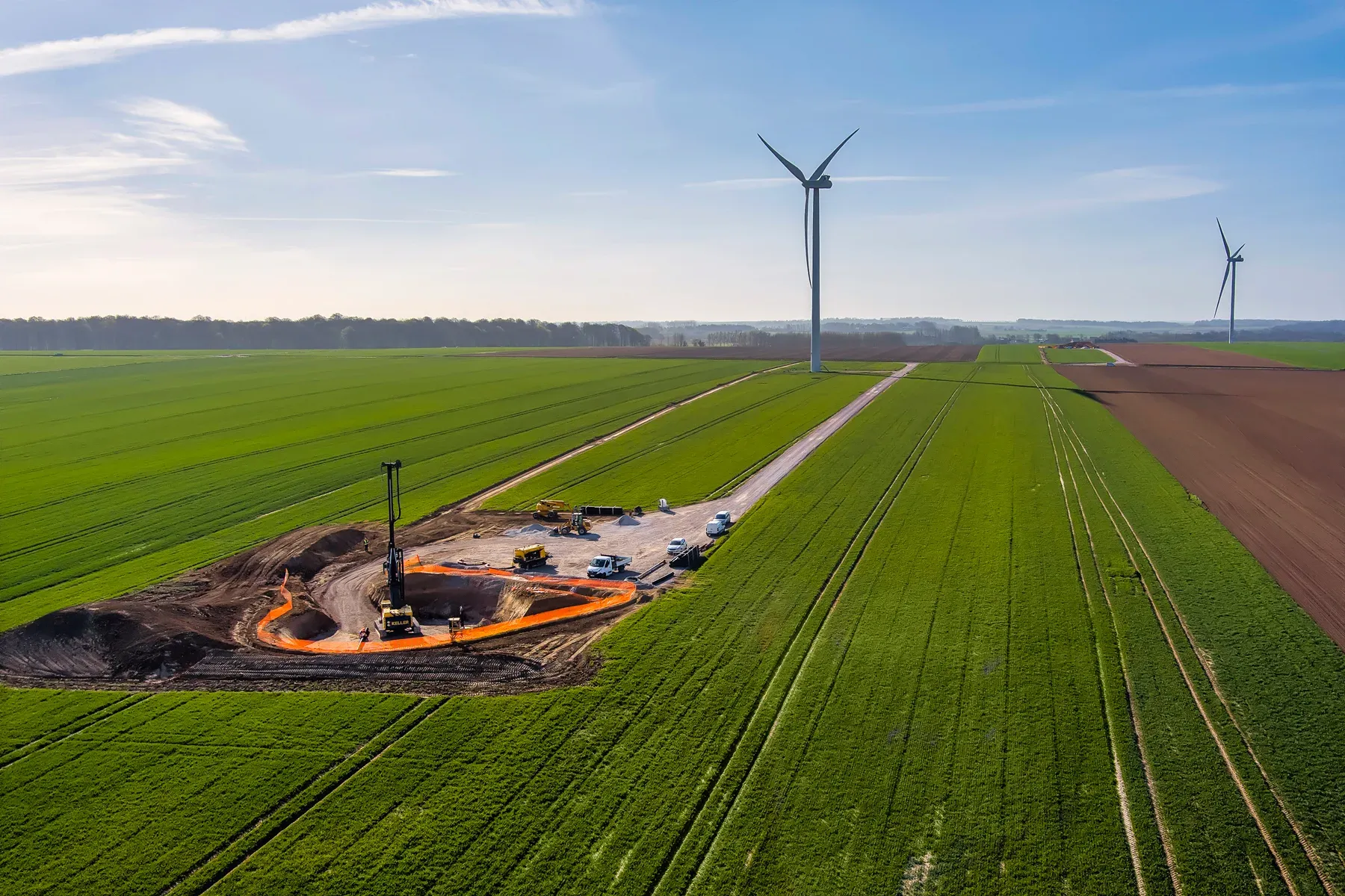 Parc éolien et champs agricoles vus depuis le drone — Anteale | Yann Manac’h, photographe pro Lille Nord