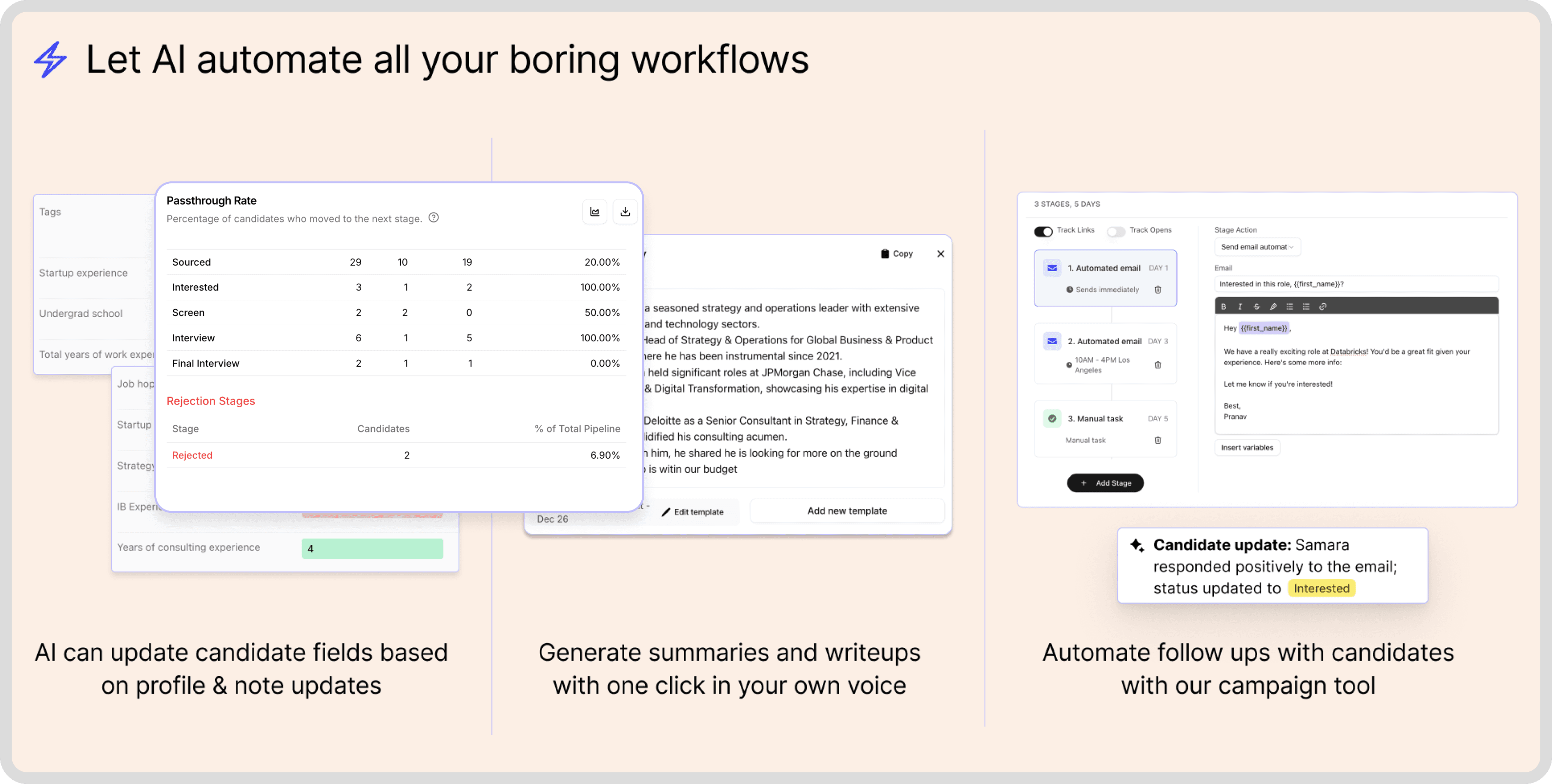 Stardex AI feature | AI agents that automate manual tasks