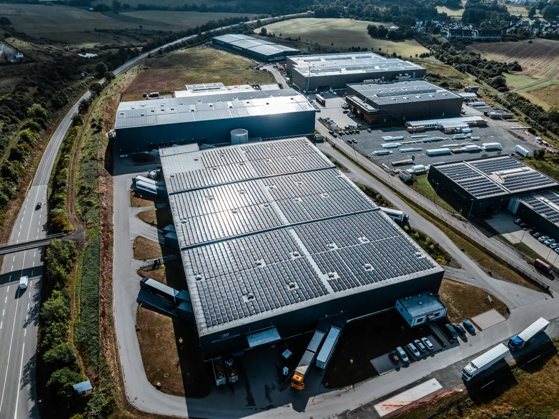 Photovoltaik auf den Lagerhallen der Wasem Logistik GmbH
