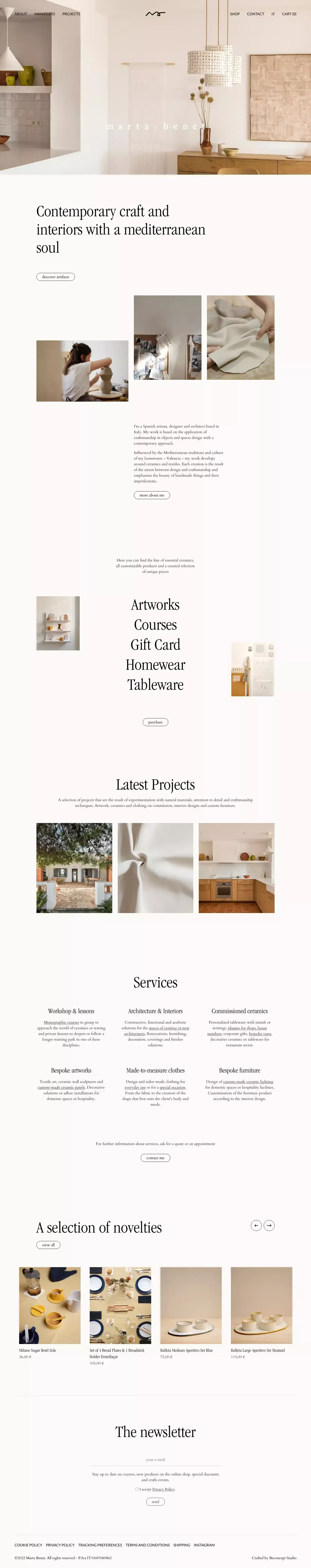 Homepage - Marta Benet - Contemporary cr portfolio page screenshot showcasing Design and Art design
