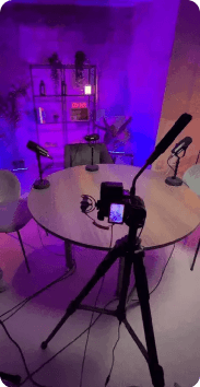 Photo d'un studio de podcast