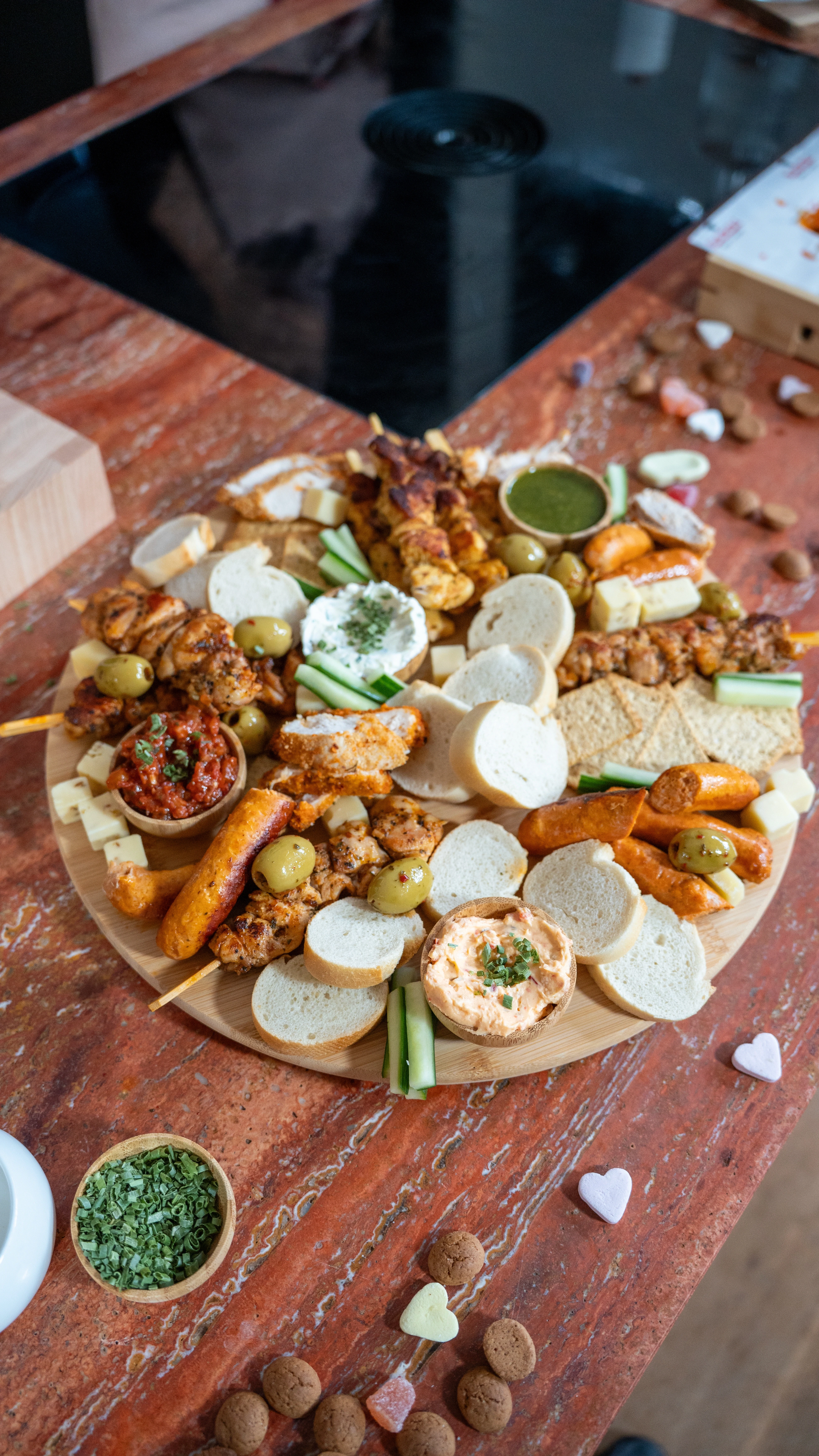 Bread out of the oven topped with OYM olive oil