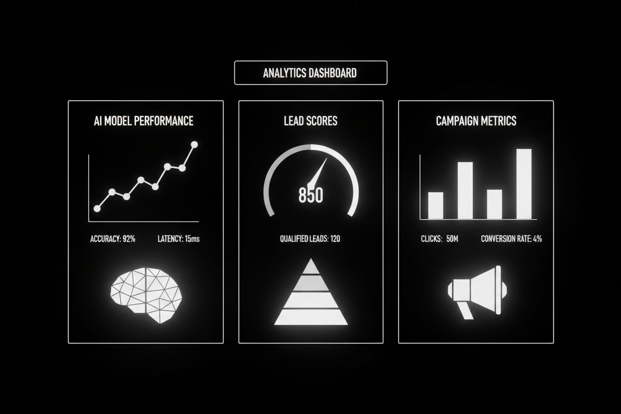Dashboard with lead scores and campaign metrics