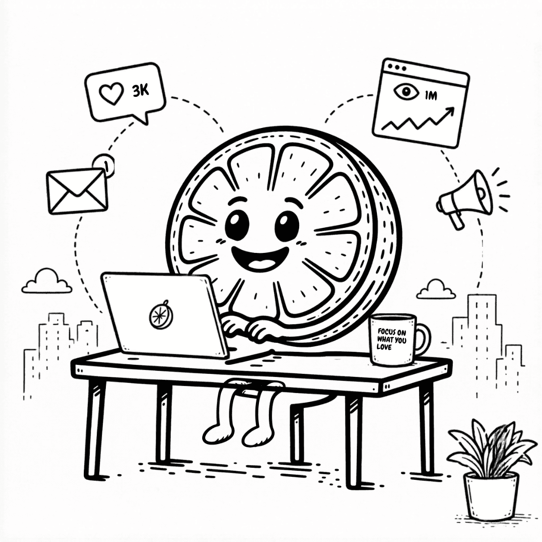 Hand-drawn illustration representing 100% bespoke marketing strategy