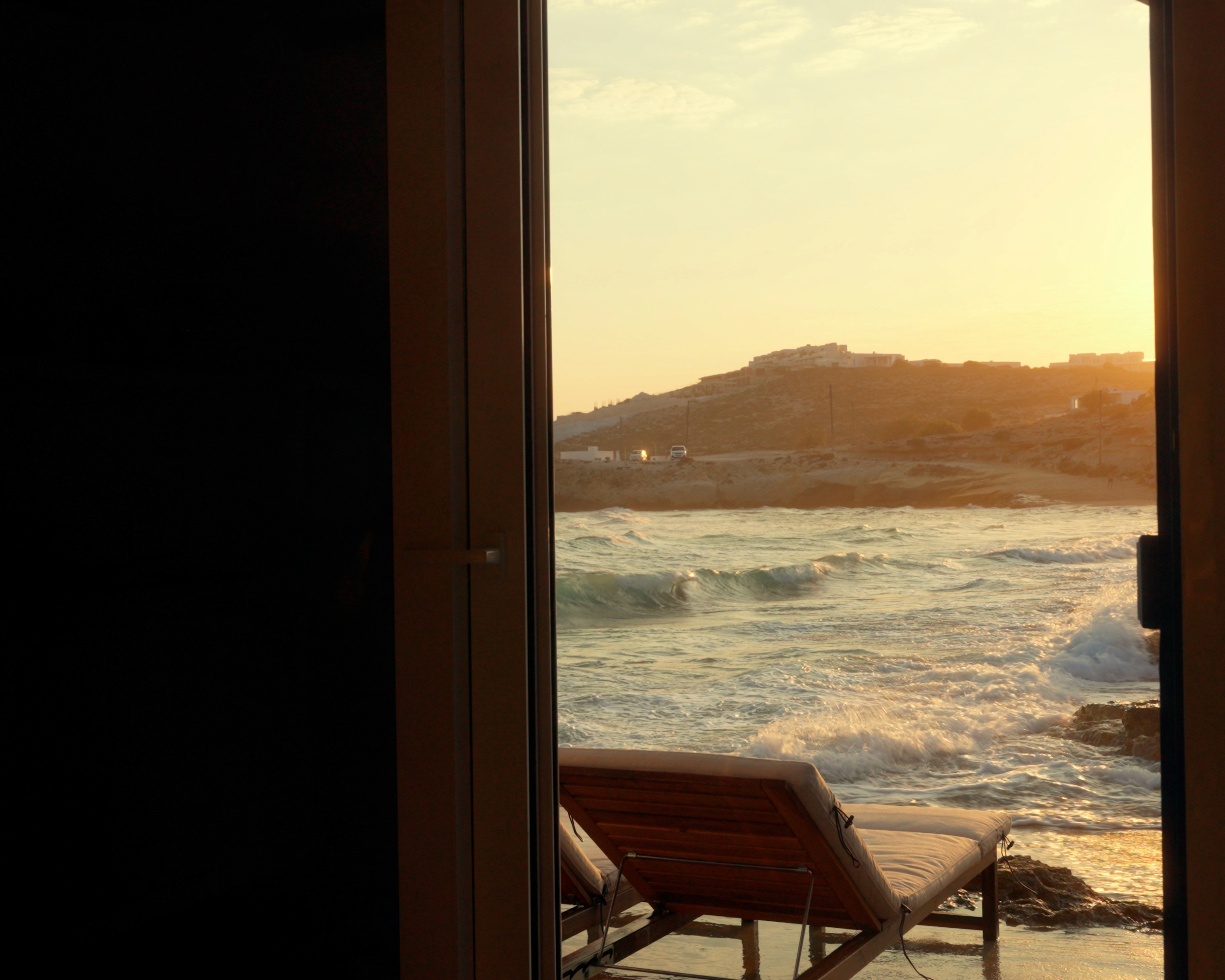 The view from the house out to the Aegean Sea