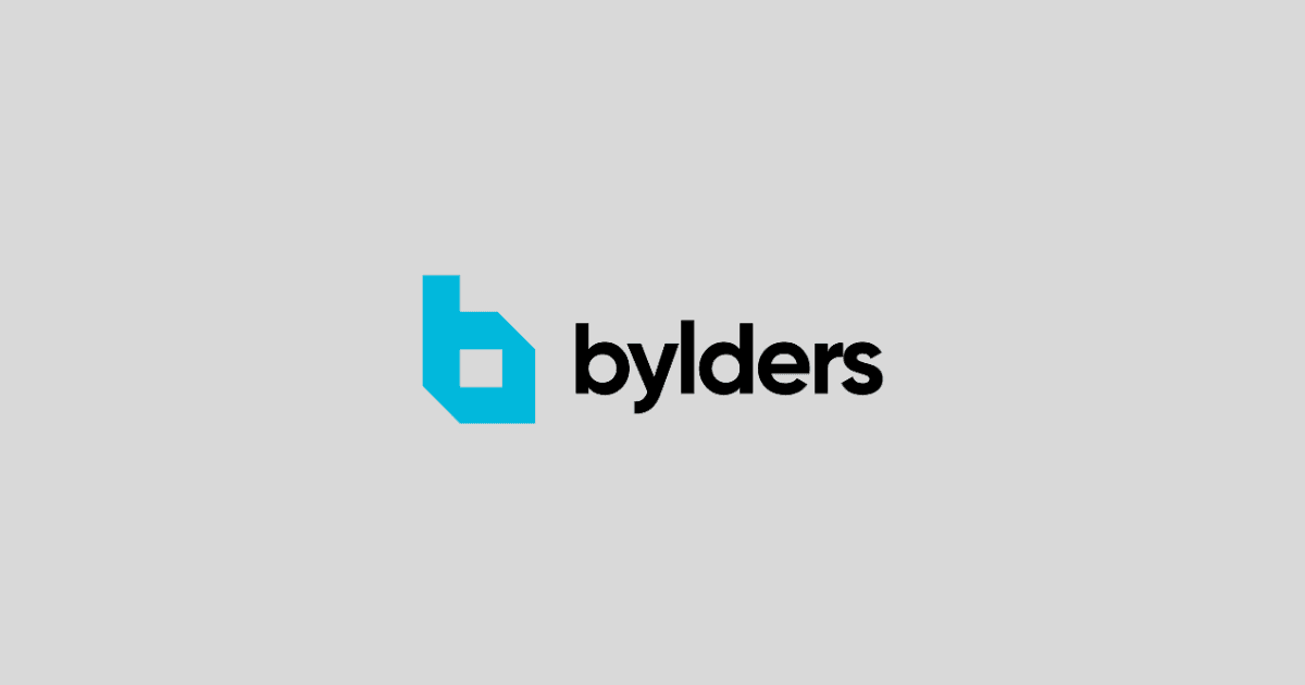 bylders logo with blue b logo to the left