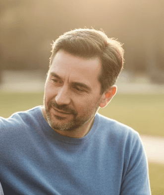 Conversion Truth for Families: Father sitting on a bench