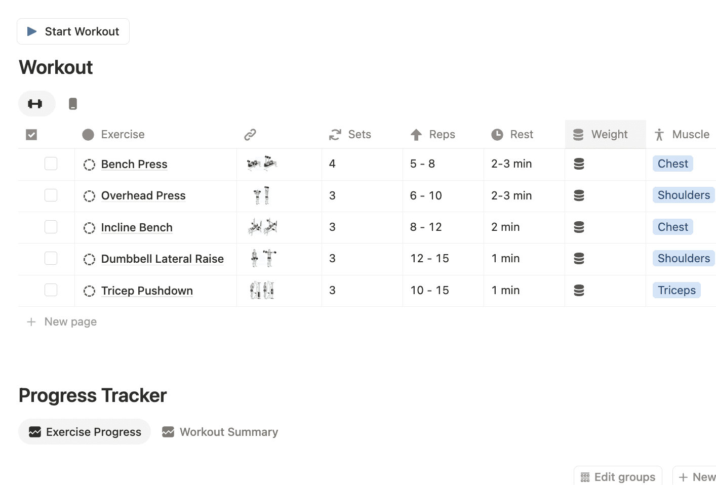 free workout tracker
