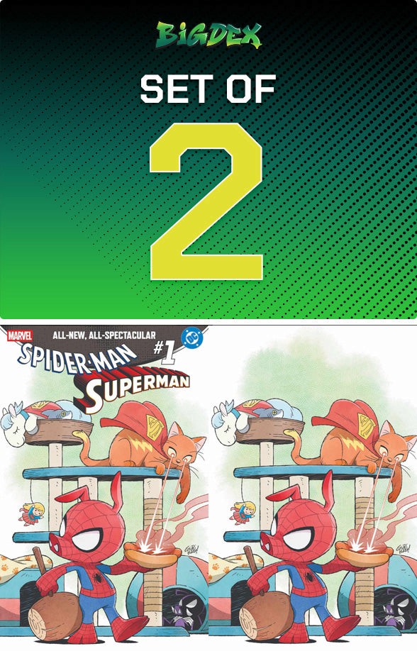 Spider-Man Superman #1 Gurihiru set Big Dex Comics exclusive trade and virgin variants Marvel DC crossover comic