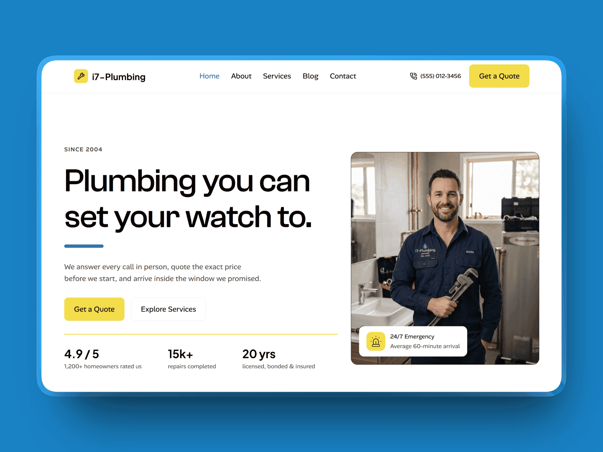 i7-Plumbing website concept