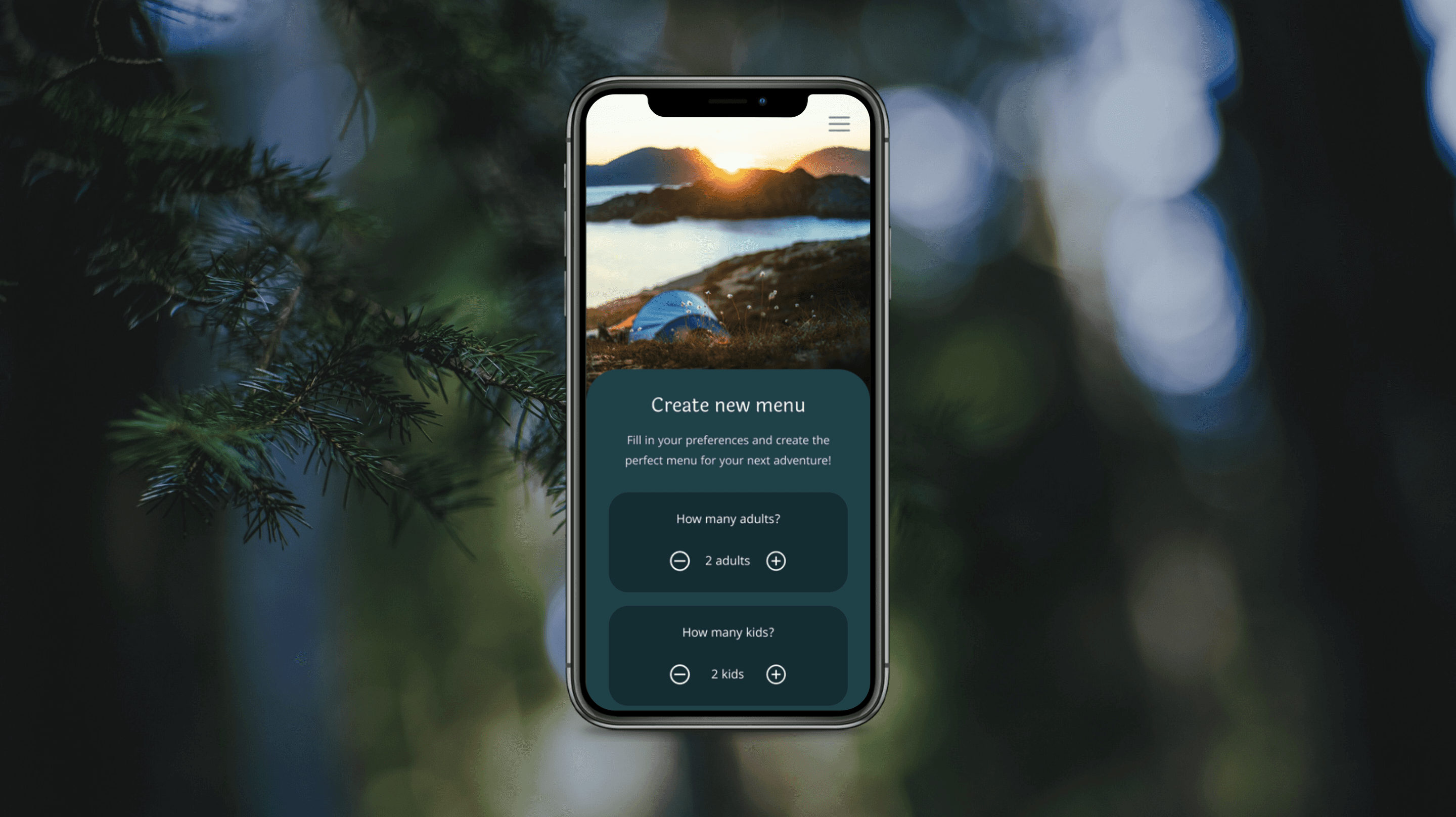 Mockup Mountain Menu