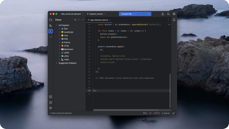 Pieces with the new IntelliJ UI.
