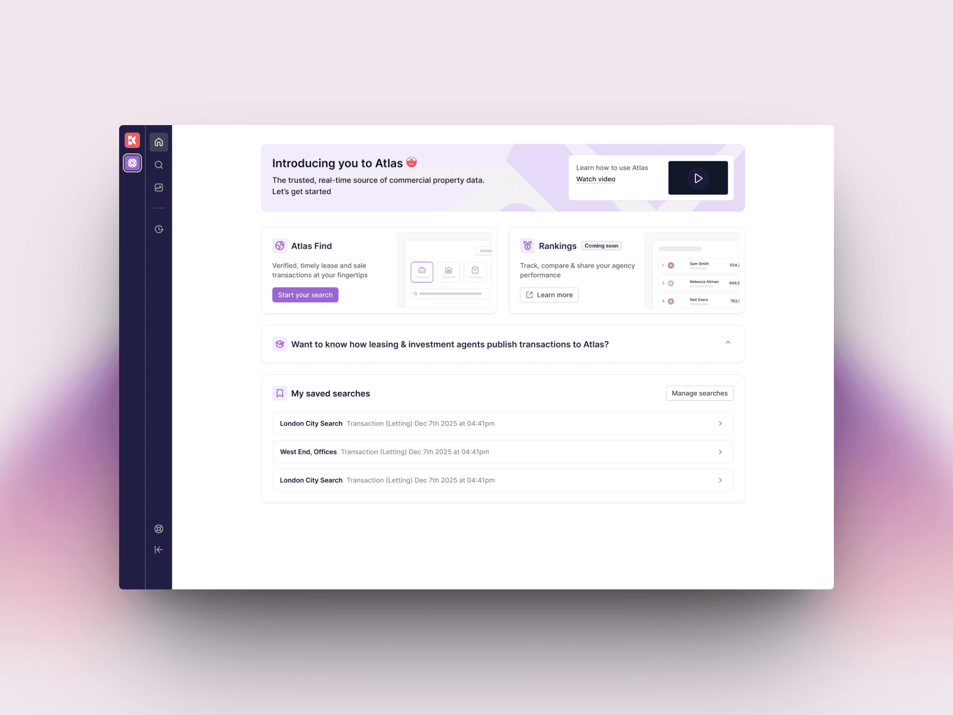Atlas dashboard