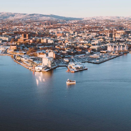 Съёмка с дрона Осло с фьорда