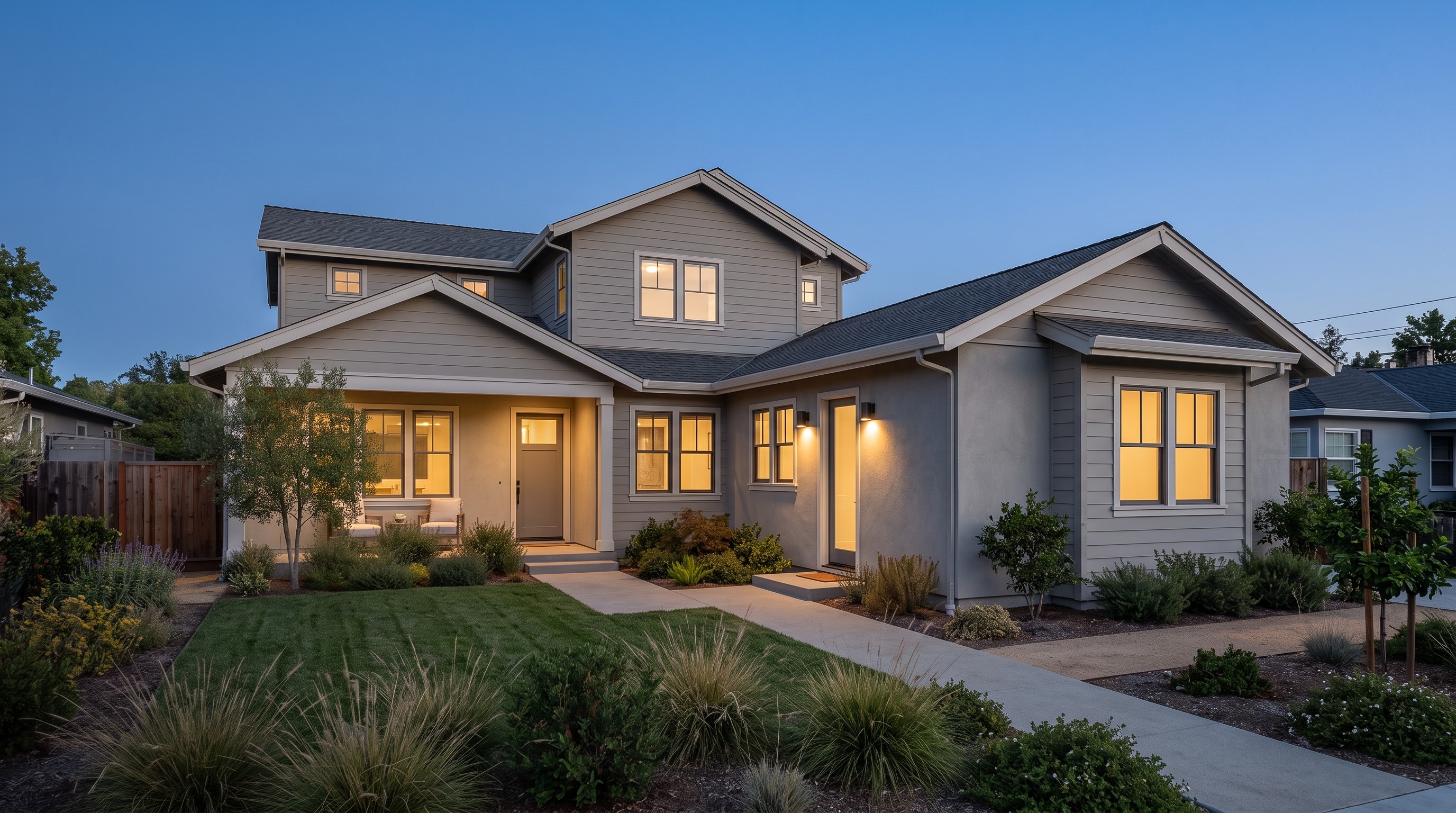 Conceptual rendering of an attached ADU integrated with a California home.