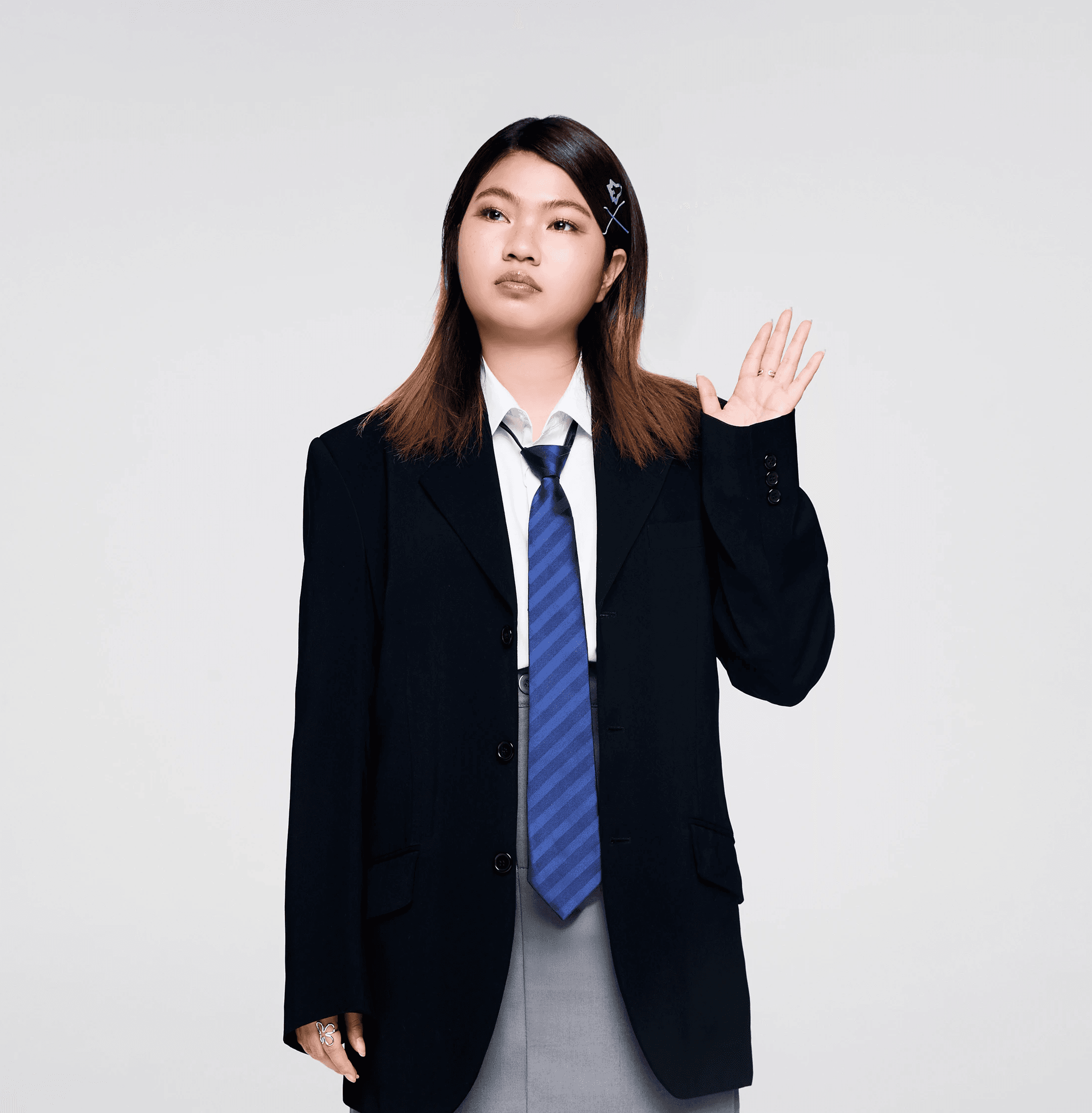 Creative designer with colorful hair