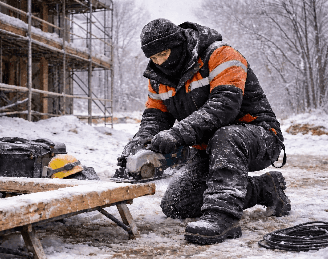 travail en exterieu sur chantier