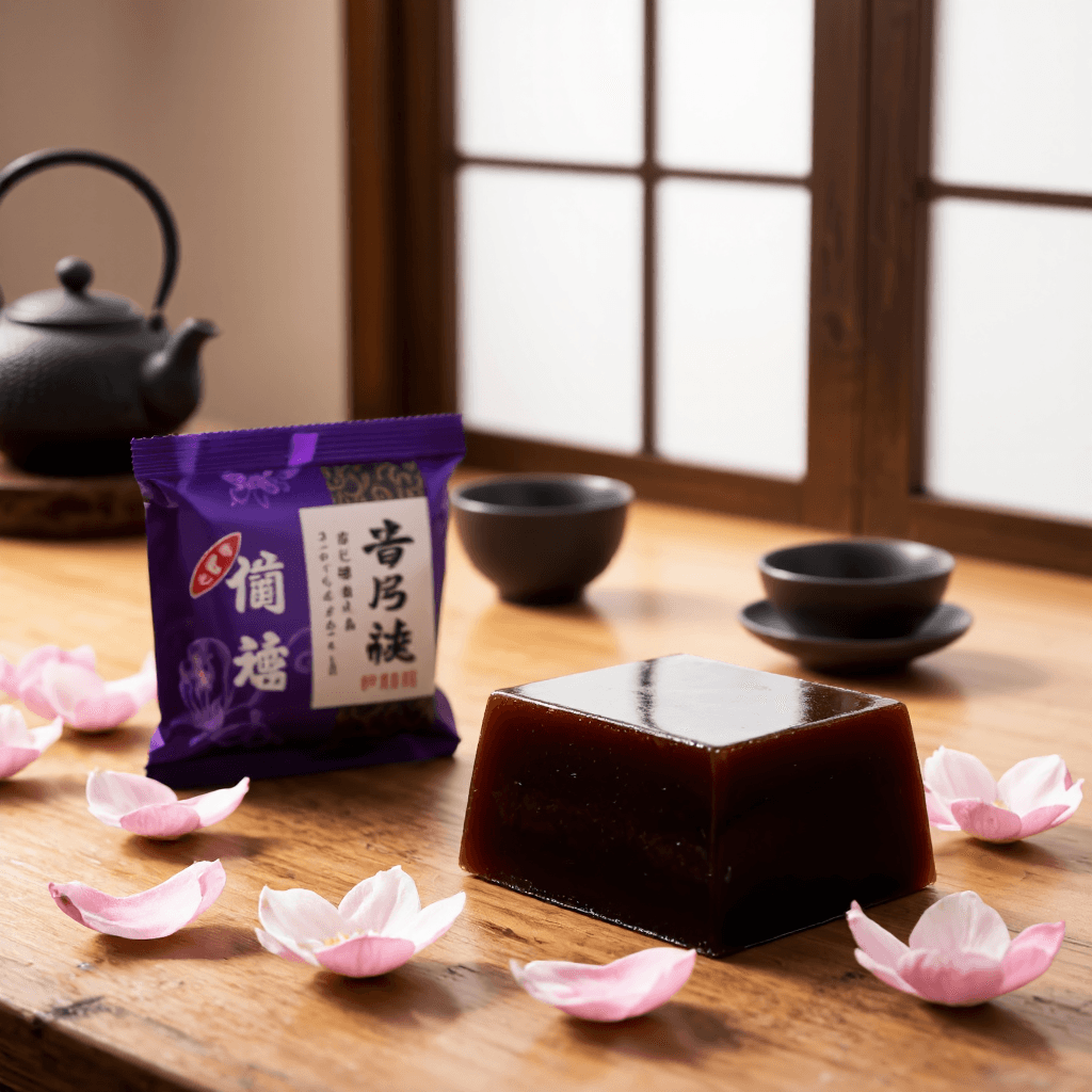 product photography of packaged traditional Japanese sweet