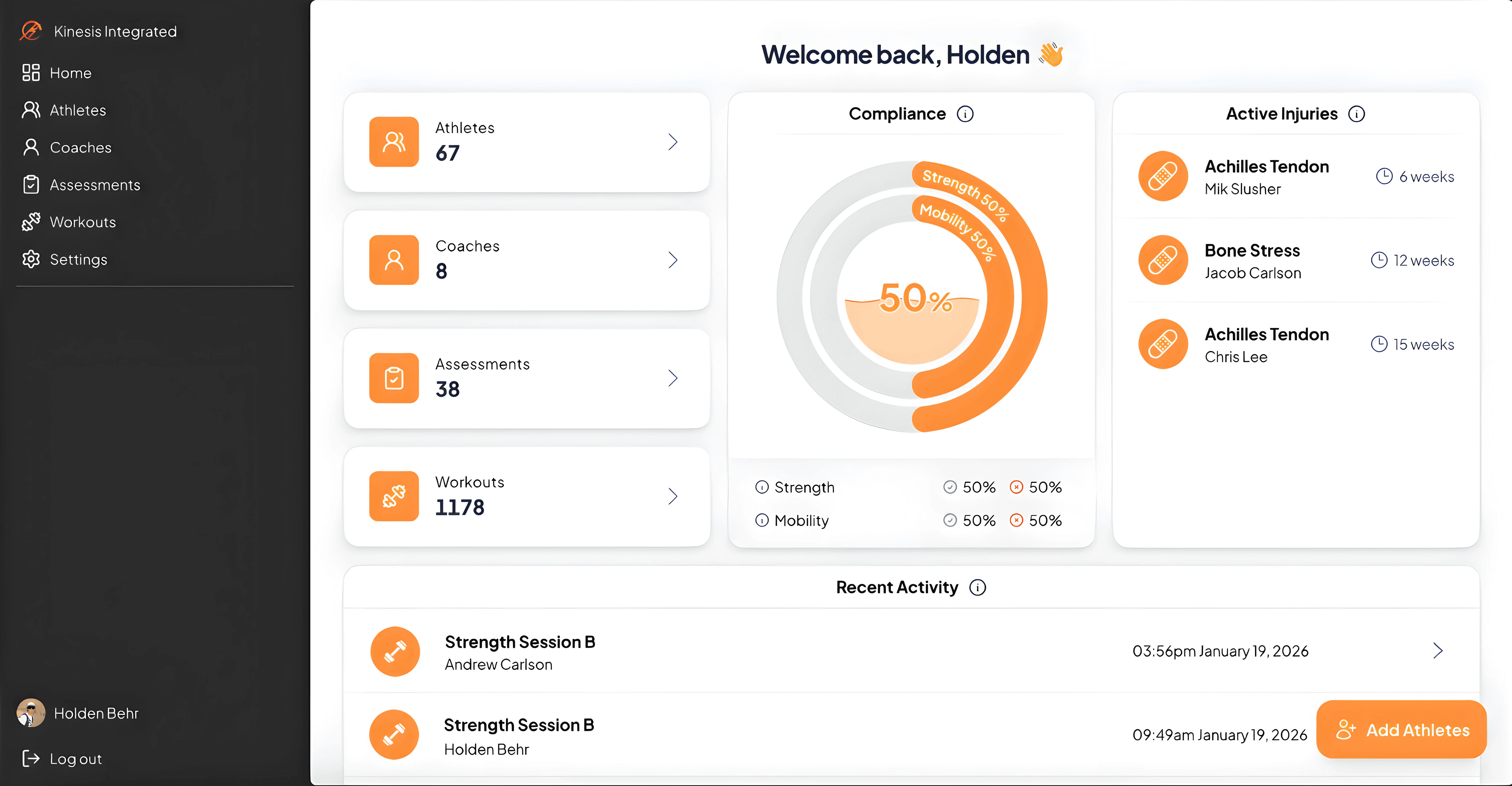 Kinesis Coach Dashboard